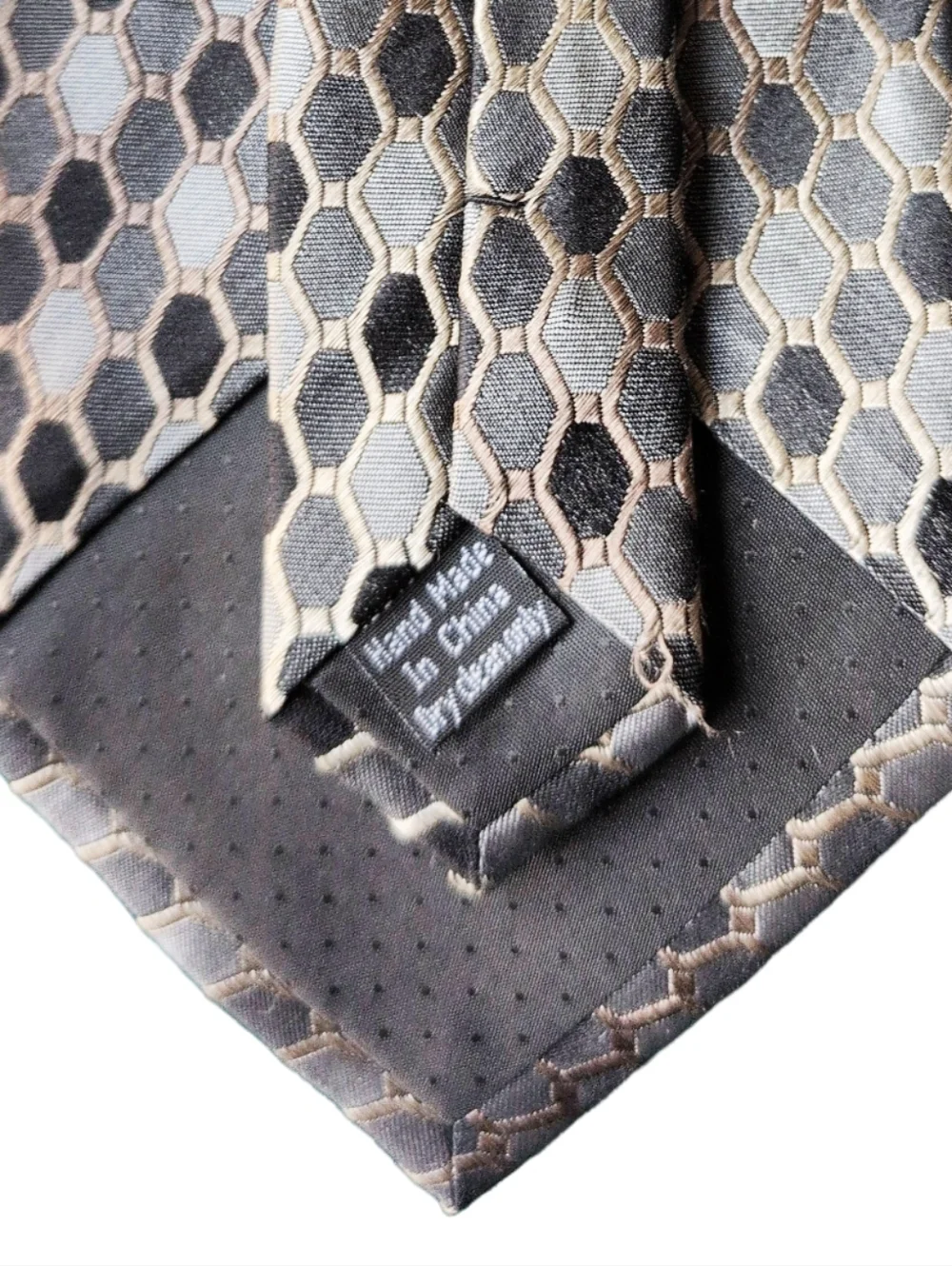 100% Silk Tie Joseph Feiss Bronze Silver Gray NWT Prom Wedding Homecoming - Picture 3 of 3